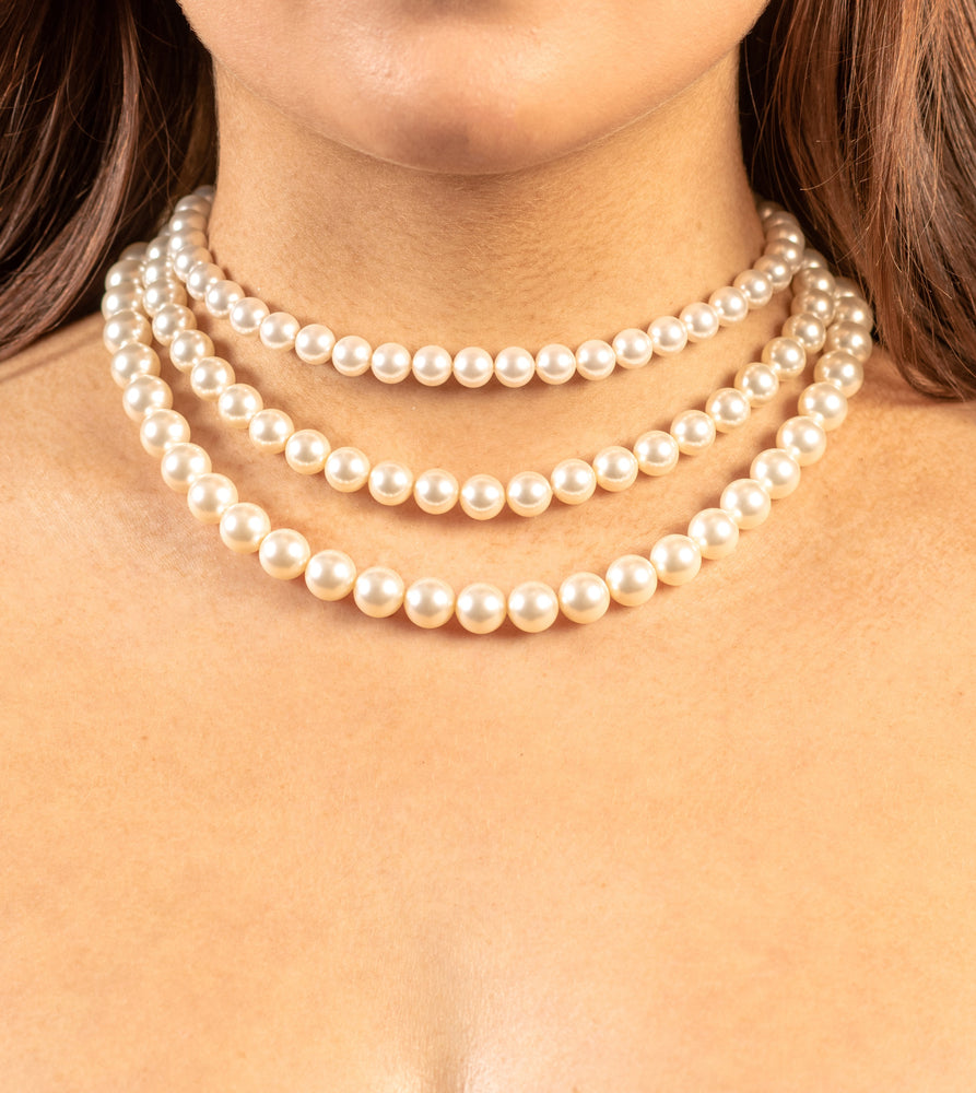 Solid 14k Gold Pearl Strand Necklace - 14K - OLIVE & CHAIN Fine Jewelry