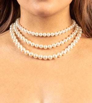 Solid 14k Gold Pearl Strand Necklace - 14K - OLIVE & CHAIN Fine Jewelry