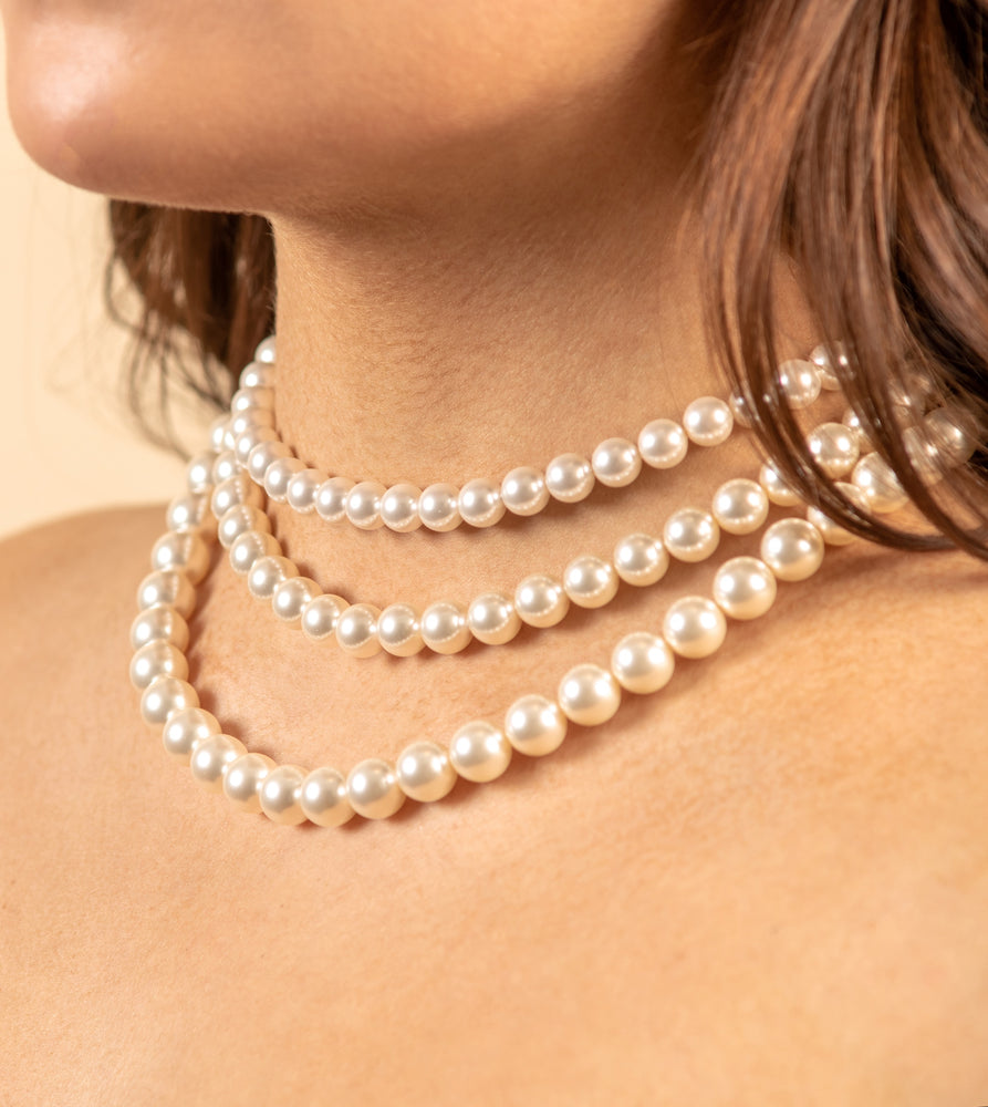 Solid 14k Gold Pearl Strand Necklace - 14K - OLIVE & CHAIN Fine Jewelry