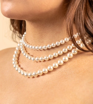Solid 14k Gold Pearl Strand Necklace - 14K - OLIVE & CHAIN Fine Jewelry