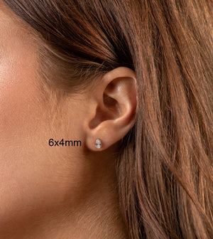 Pear Shape Diamond CZ Stud Earrings - 14K  - Olive & Chain Fine Jewelry