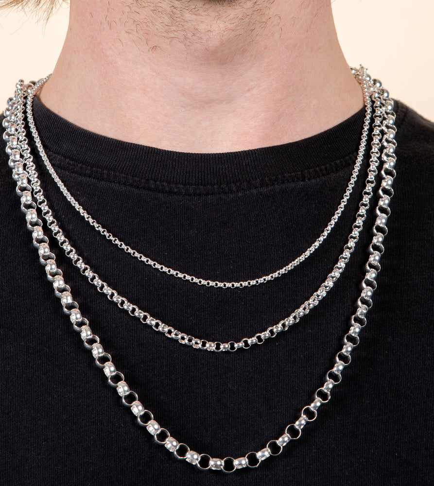 Silver Rolo Flat Link Chain Necklace - 14K  - Olive & Chain Fine Jewelry