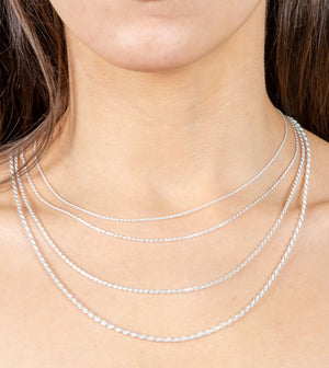 Silver Rope Chain Necklace - 14K  - Olive & Chain Fine Jewelry