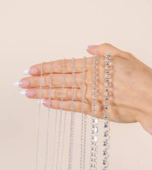 Silver Rolo Flat Link Chain Necklace - 14K  - Olive & Chain Fine Jewelry