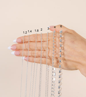 Silver Rolo Flat Link Chain Necklace - 14K  - Olive & Chain Fine Jewelry