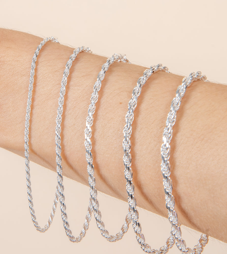 Silver Rope Chain Bracelet - 14K  - Olive & Chain Fine Jewelry