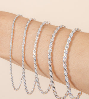 Silver Rope Chain Bracelet - 14K  - Olive & Chain Fine Jewelry