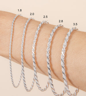 Silver Rope Chain Bracelet - 14K  - Olive & Chain Fine Jewelry