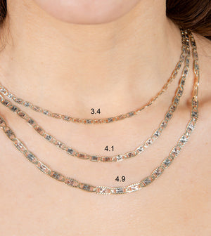 14k Valentino Tri-Color Chain Necklace - 14K - OLIVE & CHAIN Fine Jewelry