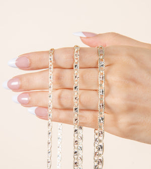 14k Valentino Tri-Color Chain Necklace - 14K - OLIVE & CHAIN Fine Jewelry
