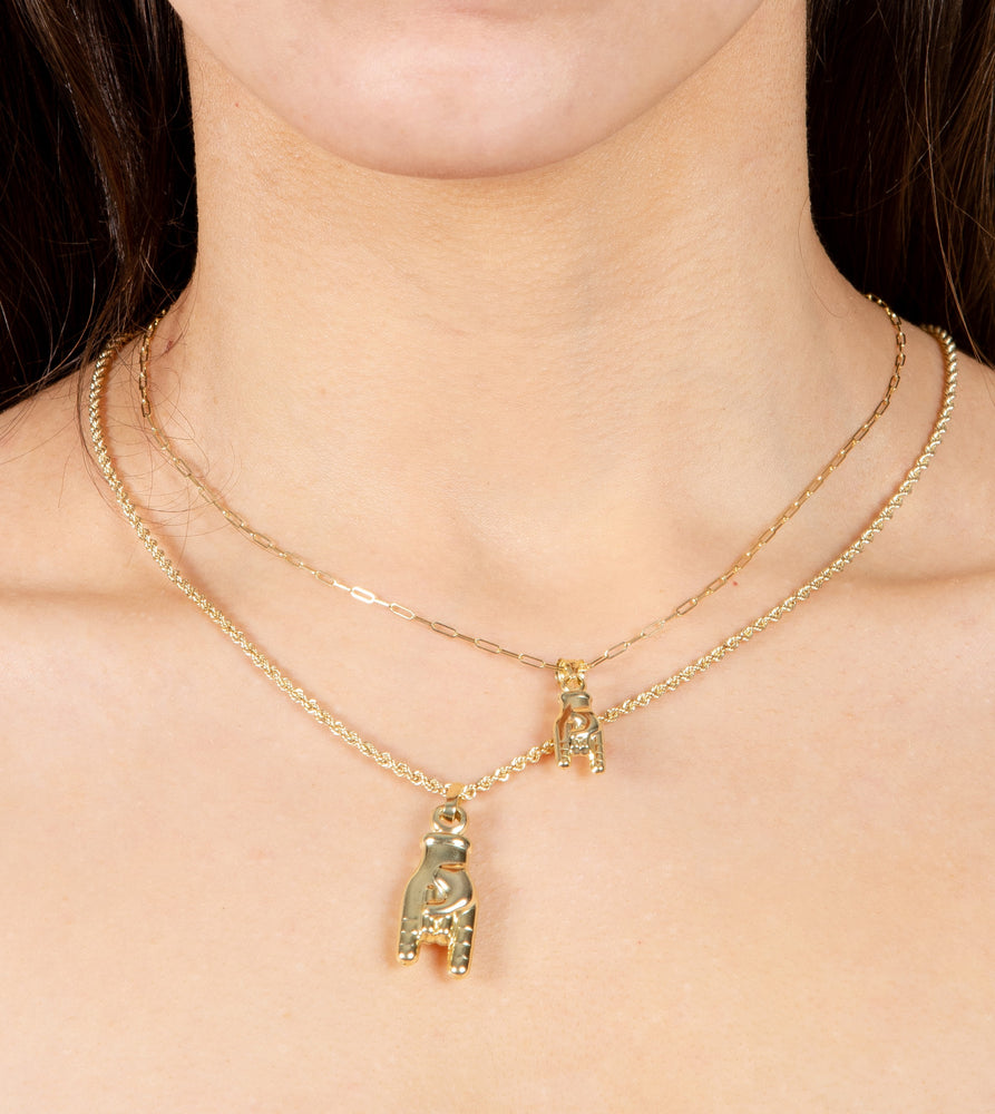 14k Gold Hand Mano Cornuto Necklace - 14K  - Olive & Chain Fine Jewelry