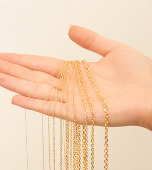 14k Gold Cable Anchor Chain Necklace - 14K  - Olive & Chain Fine Jewelry
