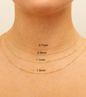 14k Gold Cable Anchor Chain Necklace - 14K  - Olive & Chain Fine Jewelry