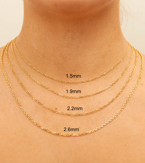 14k Gold Cable Anchor Chain Necklace - 14K  - Olive & Chain Fine Jewelry