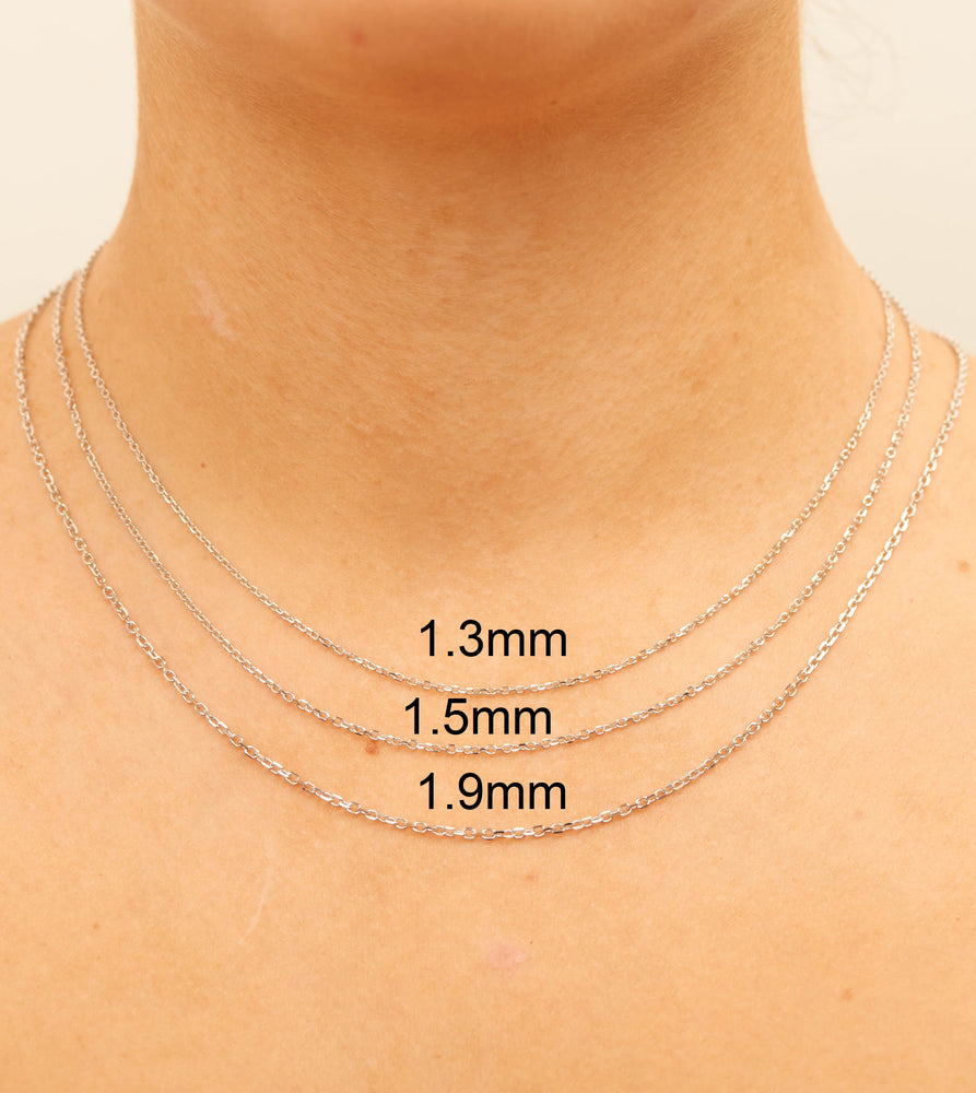 14k White Gold Cable Anchor Chain Necklace - 14K - OLIVE & CHAIN Fine Jewelry