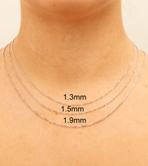 14k White Gold Cable Anchor Chain Necklace - 14K - OLIVE & CHAIN Fine Jewelry