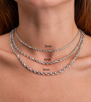 Solid 10k White Gold Rope Chain Necklace - 14K - OLIVE & CHAIN Fine Jewelry