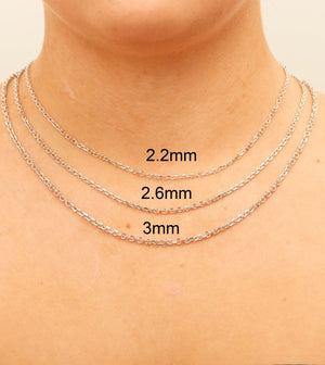 14k White Gold Cable Anchor Chain Necklace - 14K - OLIVE & CHAIN Fine Jewelry