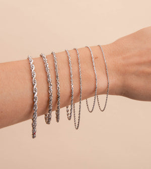 Solid 10k White Gold Rope Chain Bracelet - 14K - OLIVE & CHAIN Fine Jewelry