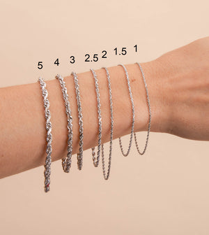 Solid 10k White Gold Rope Chain Bracelet - 14K - OLIVE & CHAIN Fine Jewelry