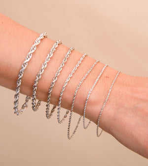 Solid 10k White Gold Rope Chain Bracelet - 14K - OLIVE & CHAIN Fine Jewelry