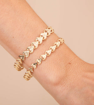 10k Gold Heart Nugget Filigree Bracelet - 14K - OLIVE & CHAIN Fine Jewelry