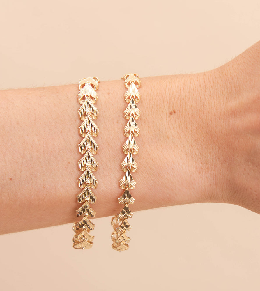 10k Gold Heart Nugget Filigree Bracelet - 14K - OLIVE & CHAIN Fine Jewelry