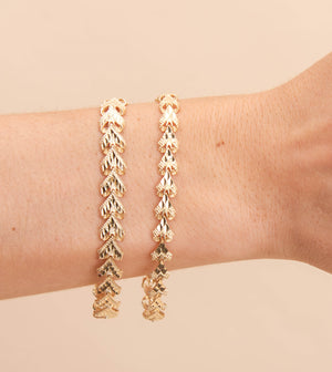 10k Gold Heart Nugget Filigree Bracelet - 14K  - Olive & Chain Fine Jewelry