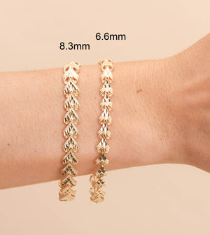 10k Gold Heart Nugget Filigree Bracelet - 14K - OLIVE & CHAIN Fine Jewelry