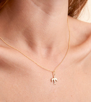 14k Gold Bird Necklace - 14K  - Olive & Chain Fine Jewelry