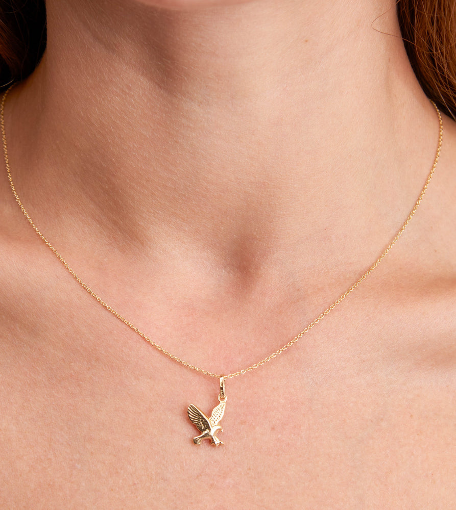 14k Gold Eagle Necklace - 14K  - Olive & Chain Fine Jewelry