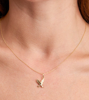 14k Gold Eagle Necklace - 14K - OLIVE & CHAIN Fine Jewelry