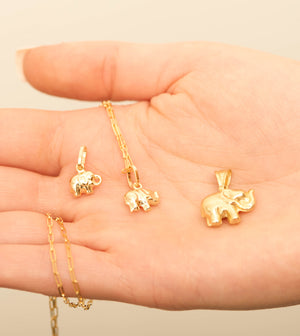 14k Gold Elephant Necklace - 14K  - Olive & Chain Fine Jewelry