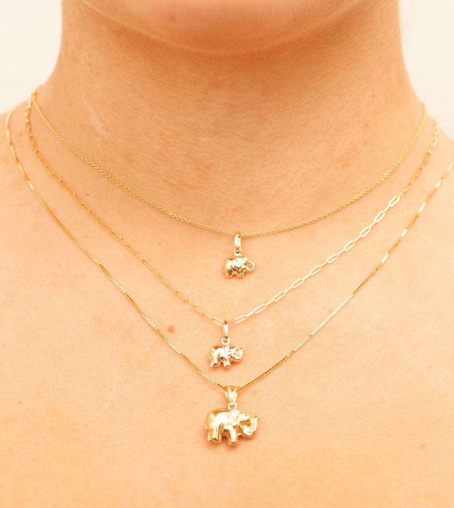 14k Gold Elephant Necklace - 14K  - Olive & Chain Fine Jewelry