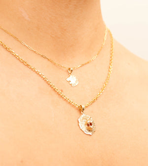 14k Gold Lion Head Charm Necklace - 14K  - Olive & Chain Fine Jewelry