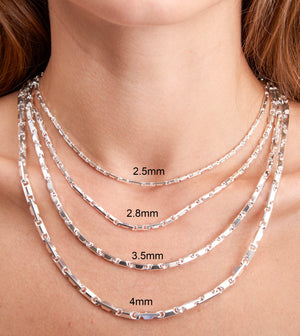 Silver Heshe Link Chain Necklace - 14K  - Olive & Chain Fine Jewelry