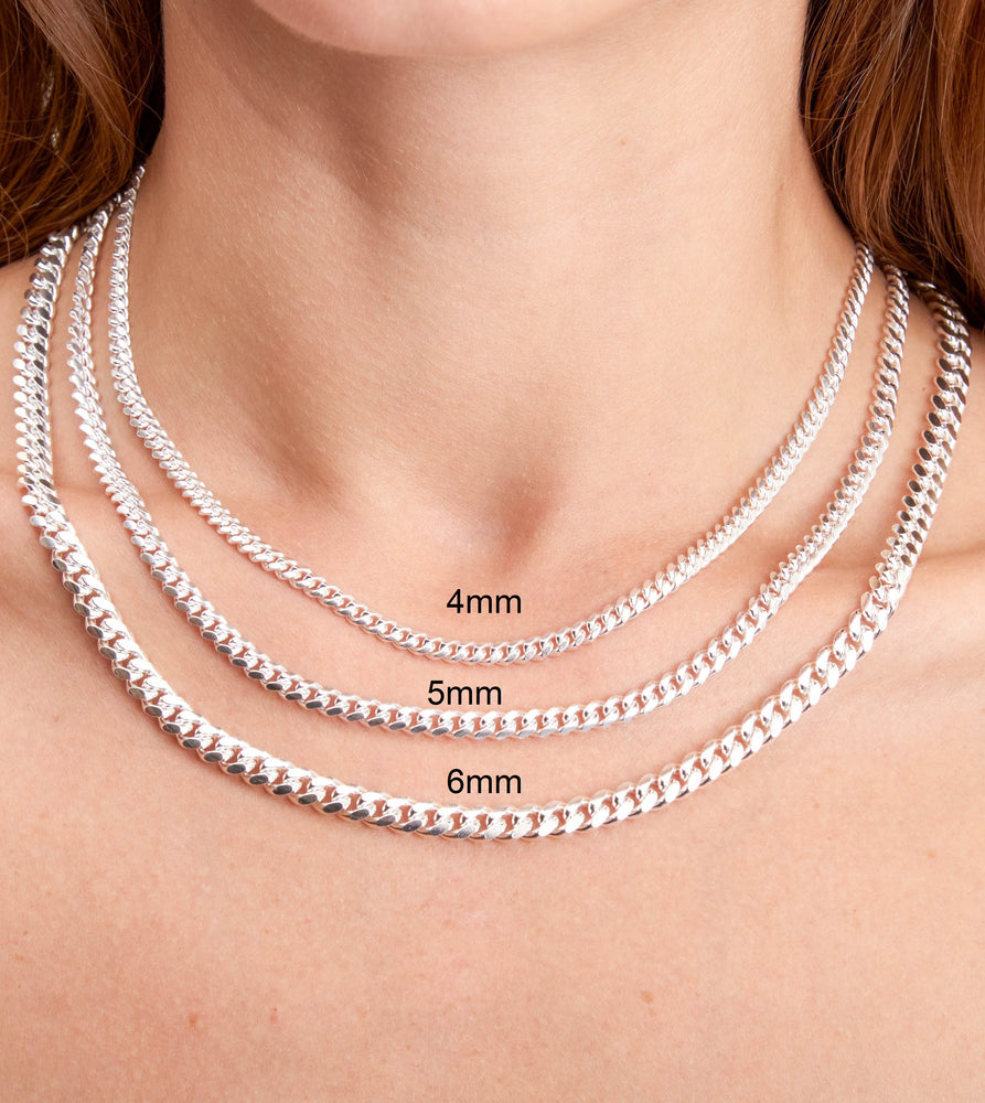 Silver Miami Cuban Link Chain Necklace - 14K  - Olive & Chain Fine Jewelry