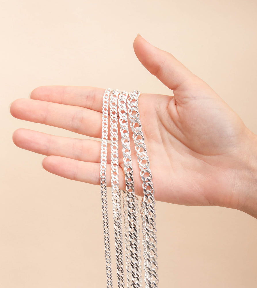 Silver Rombo Link Chain Necklace - 14K  - Olive & Chain Fine Jewelry