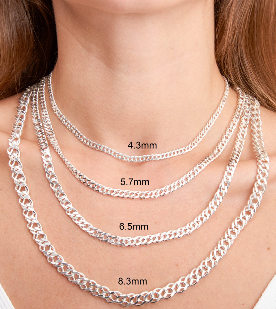 Silver Rombo Link Chain Necklace - 14K  - Olive & Chain Fine Jewelry