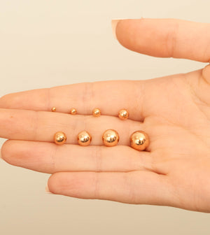 14k Rose Gold Ball Stud Earring - 14K  - Olive & Chain Fine Jewelry