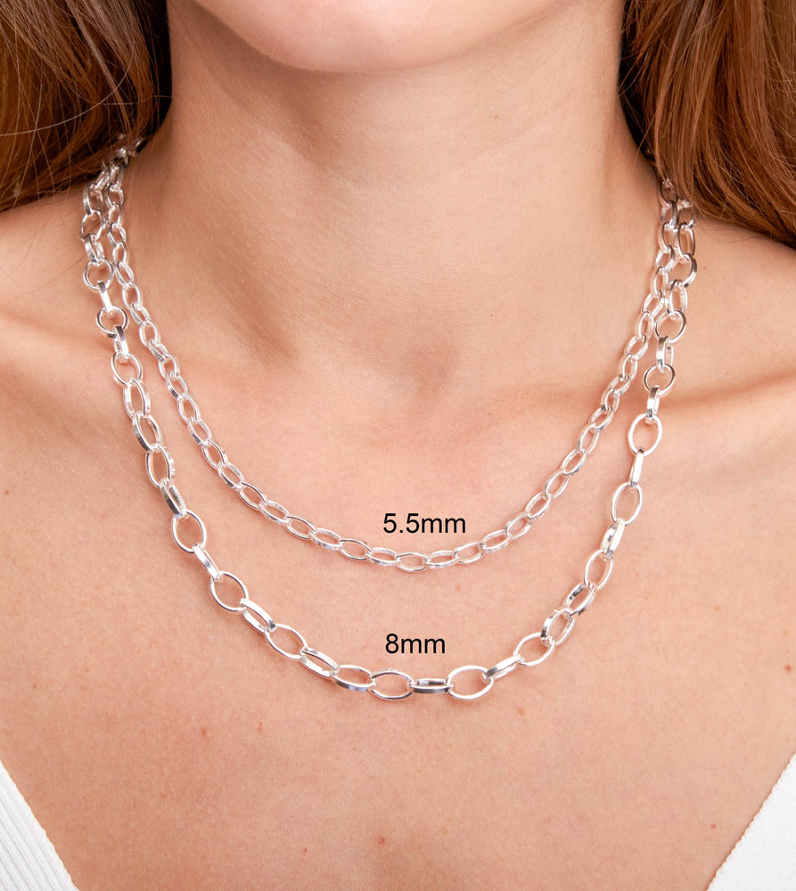 Silver Romy Chain Necklace - 14K  - Olive & Chain Fine Jewelry