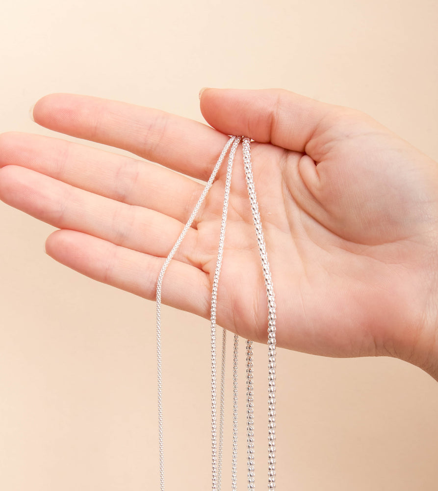 Silver Coreana Popcorn Chain Necklace - 14K  - Olive & Chain Fine Jewelry