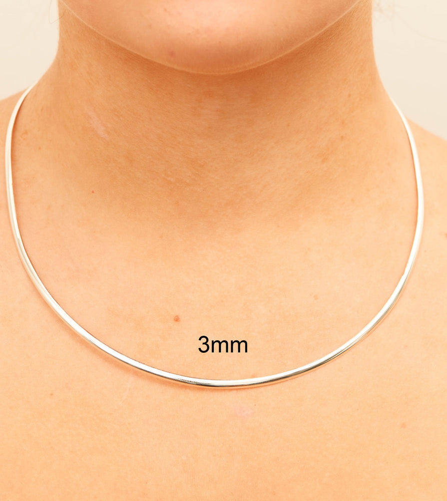 Silver Oval Collar Choker - 14K  - Olive & Chain Fine Jewelry