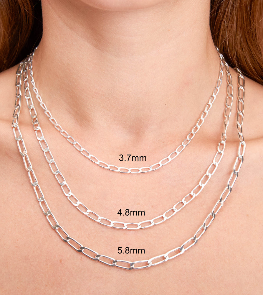 Silver Open Link Chain Necklace - 14K  - Olive & Chain Fine Jewelry