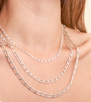 Silver Open Link Chain Necklace - 14K  - Olive & Chain Fine Jewelry