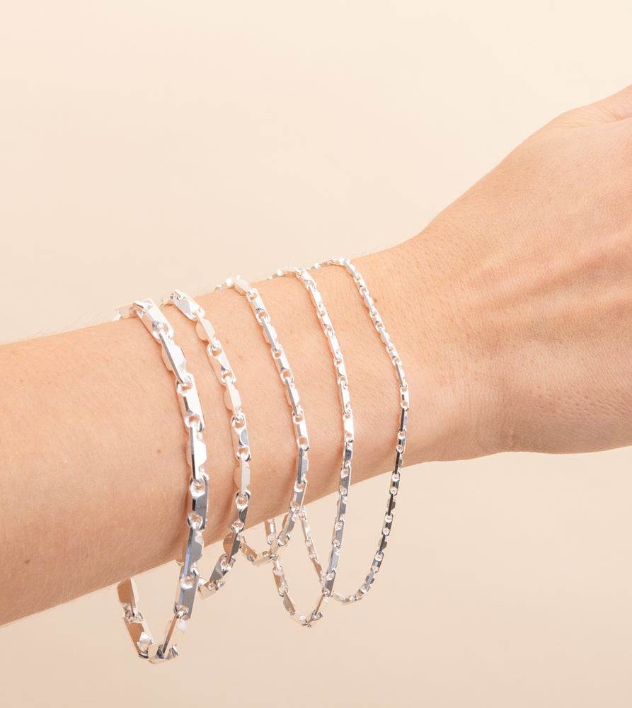 Silver Heshe Link Chain Bracelet - 14K  - Olive & Chain Fine Jewelry