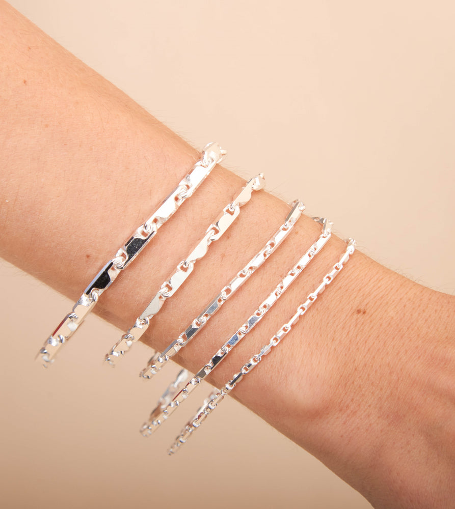 Silver Heshe Link Chain Bracelet - 14K  - Olive & Chain Fine Jewelry