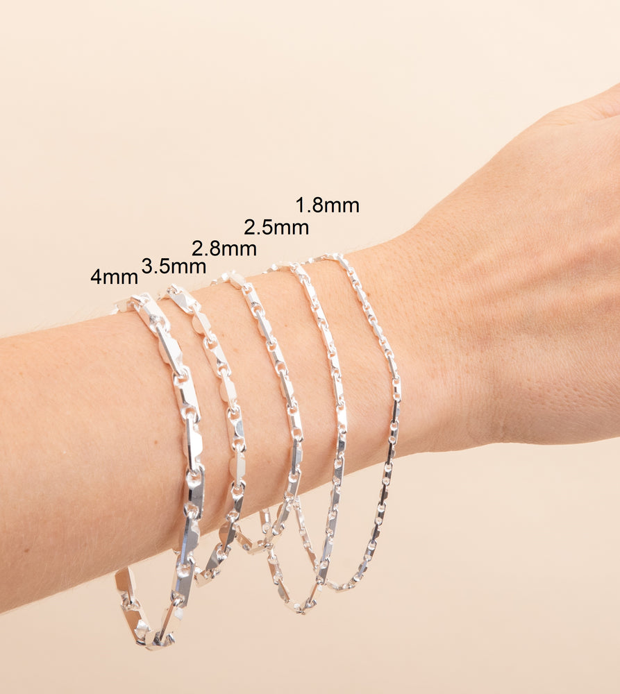 Silver Heshe Link Chain Bracelet - 14K  - Olive & Chain Fine Jewelry