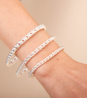 Silver Wheat Spiga Chain Bracelet - 14K  - Olive & Chain Fine Jewelry