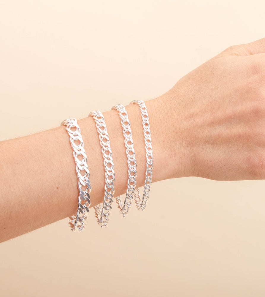 Silver Rombo Link Chain Bracelet - 14K  - Olive & Chain Fine Jewelry